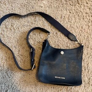 Michael Kors Navy Leather Crossbody Bag